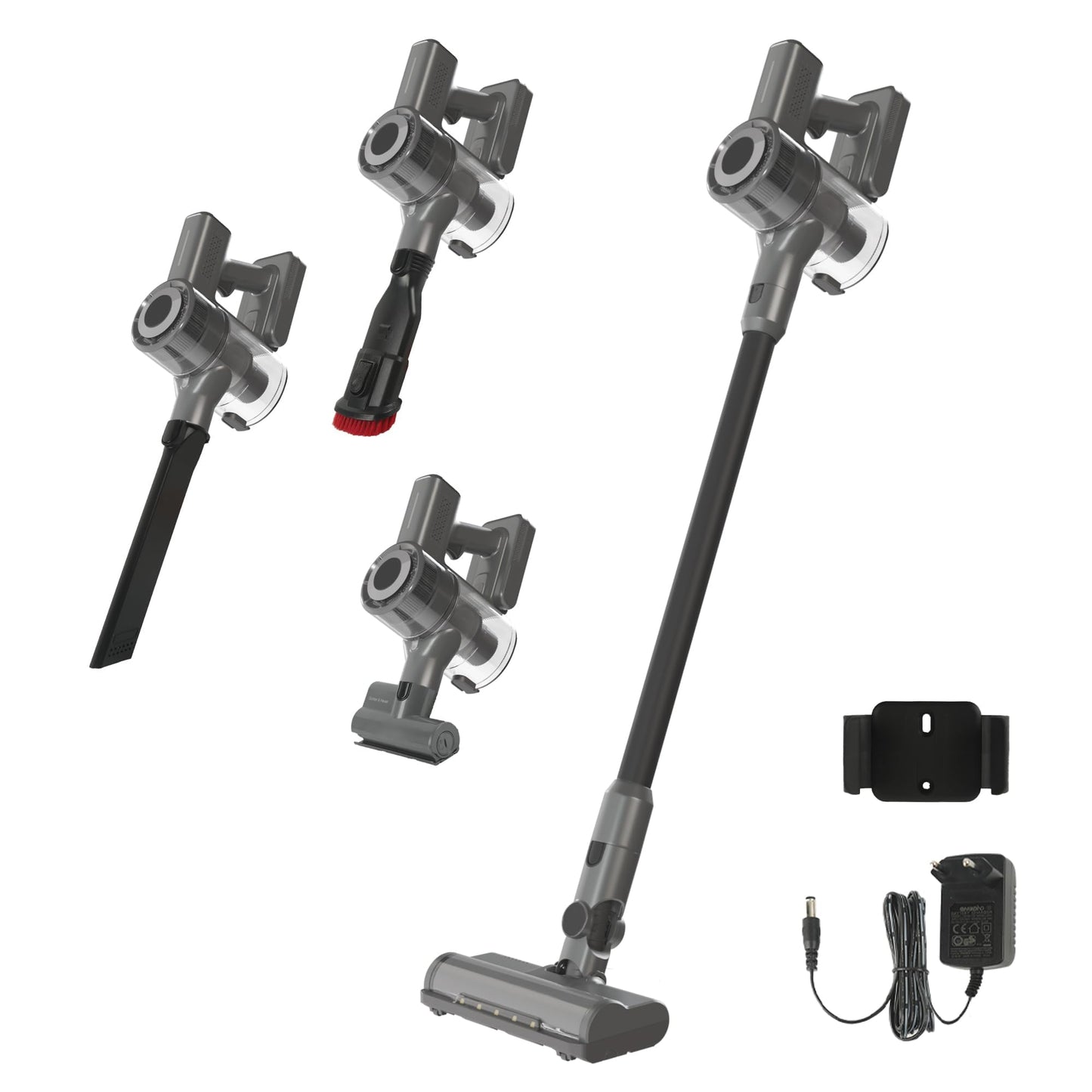 4-in-1 Cordless Rechargeable Vacuum Cleaner, 45 Mins Runtime, Multiple Filtration System, Wall Mount Charging