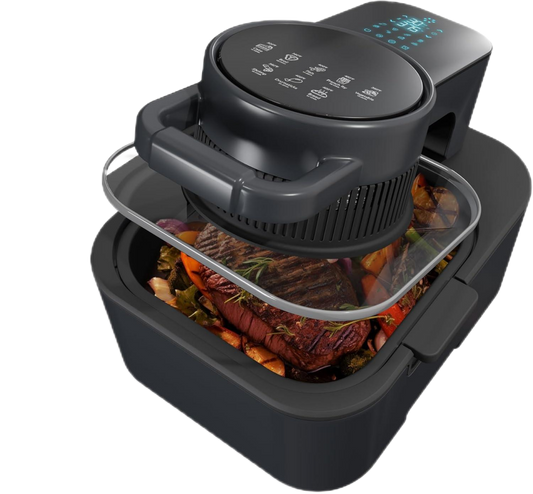 8QT 6-In-1 Easy View Non Toxic Air Fryer, Non-drawer, Precise Temp & Timer Control, Pre-Set Timer, Auto Shutoff, Roast, Bake, Reheat & Dehydrate